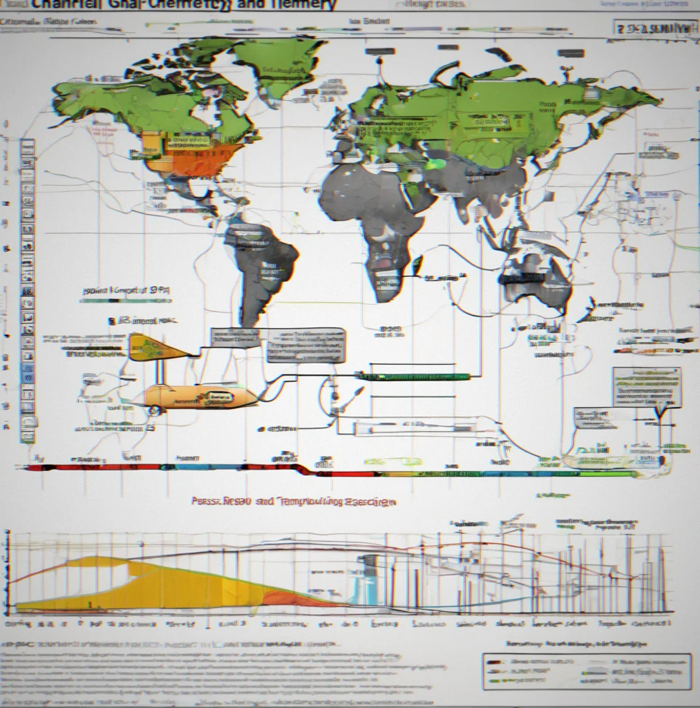 Multi-channel telemetry graph displaying temperature, pressure, and attitude angle readings over mission duration