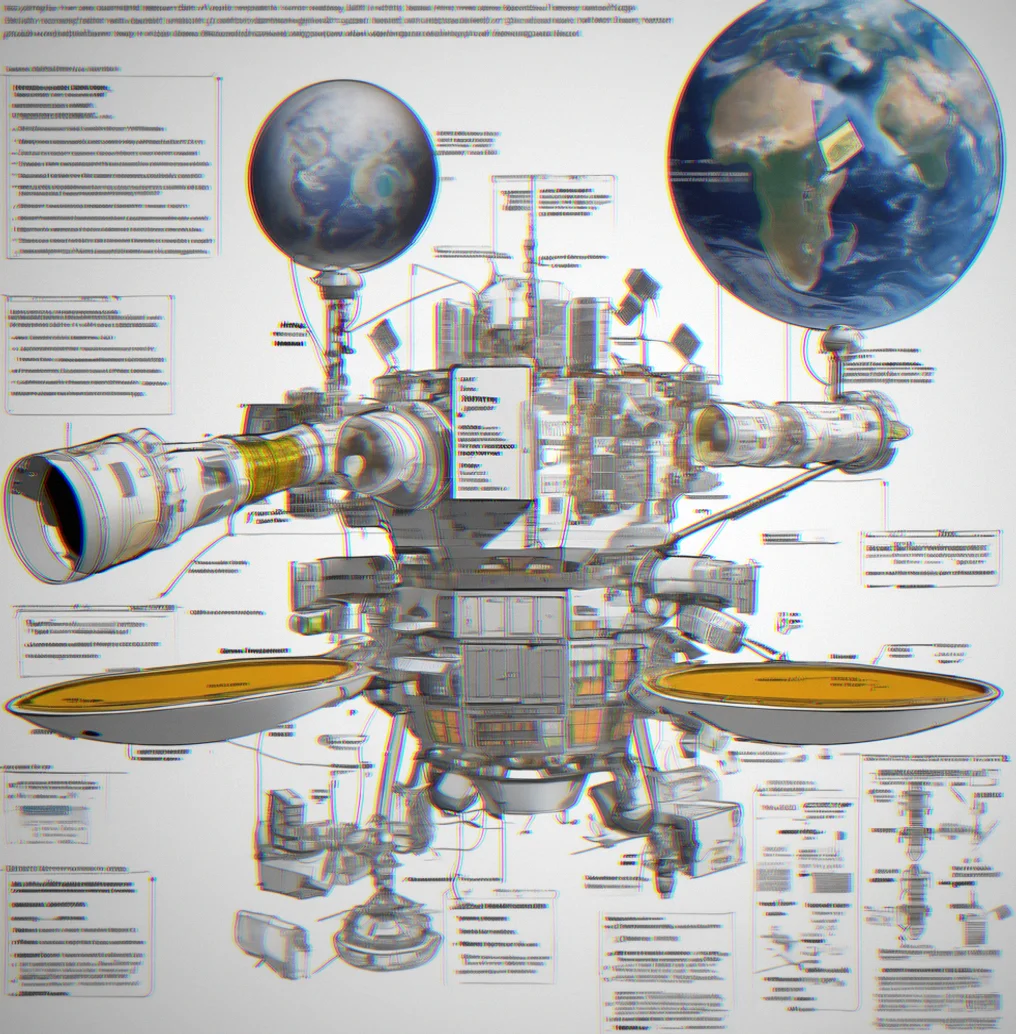 Detailed payload schematic showing instrument locations and mass distribution within spacecraft