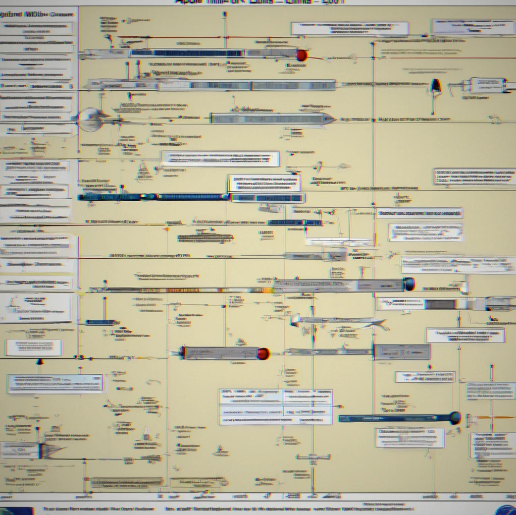 Detailed mission timeline chart showing Apollo 11 separation events, orbital insertion, and lunar descent with precise UTC timestamps and source citations